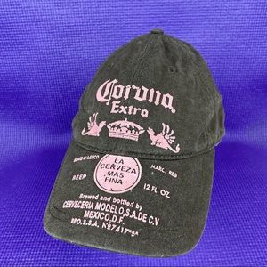 Vintage black & pink corona extra beer alcohol hat